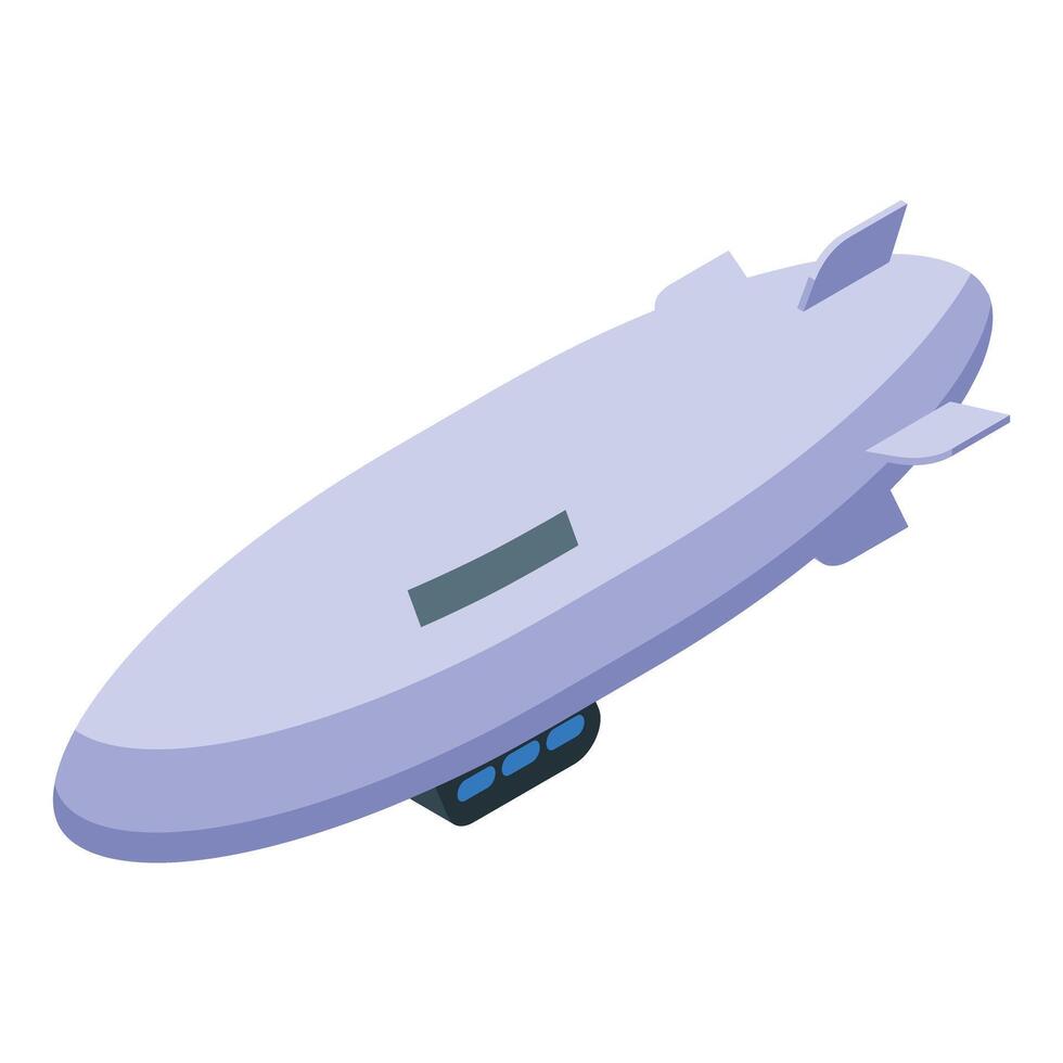 Large white zeppelin airship floating in the sky vector
