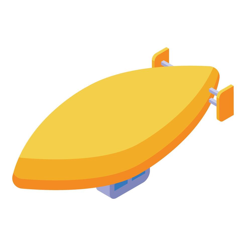 Yellow airship floating in the air vector