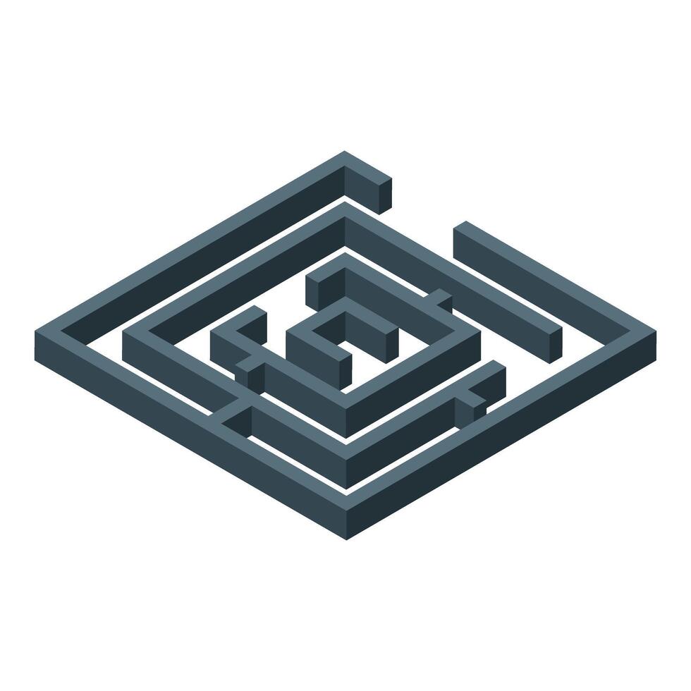 Complex isometric maze representing business challenge and decision making vector