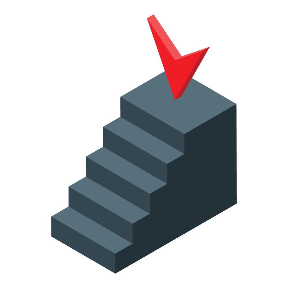 Career ladder leading to success with red check mark on top vector