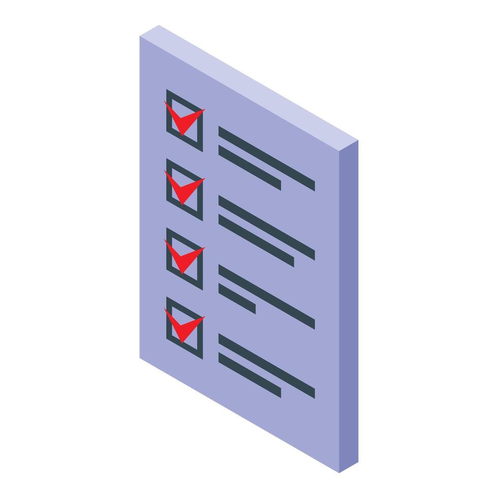 Checklist showing completed tasks with red check marks in check boxes vector