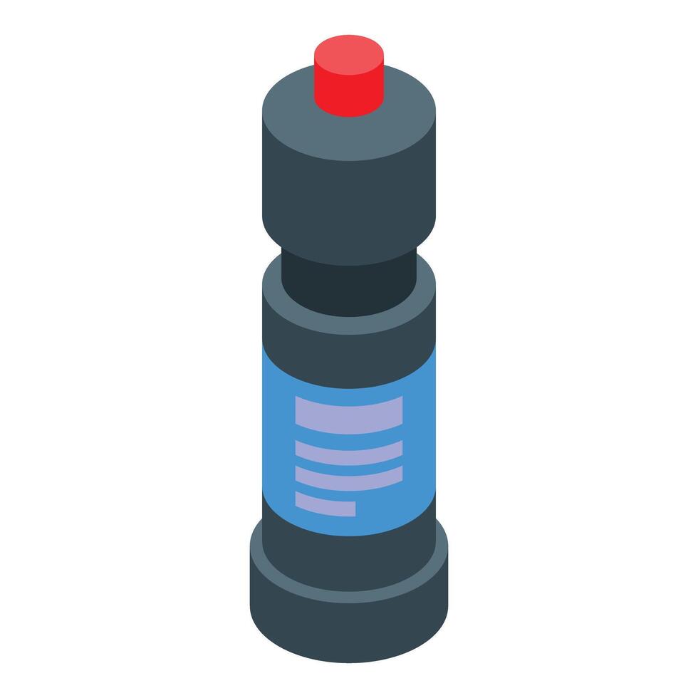 Cleaning detergent bottle with red cap isometric view vector
