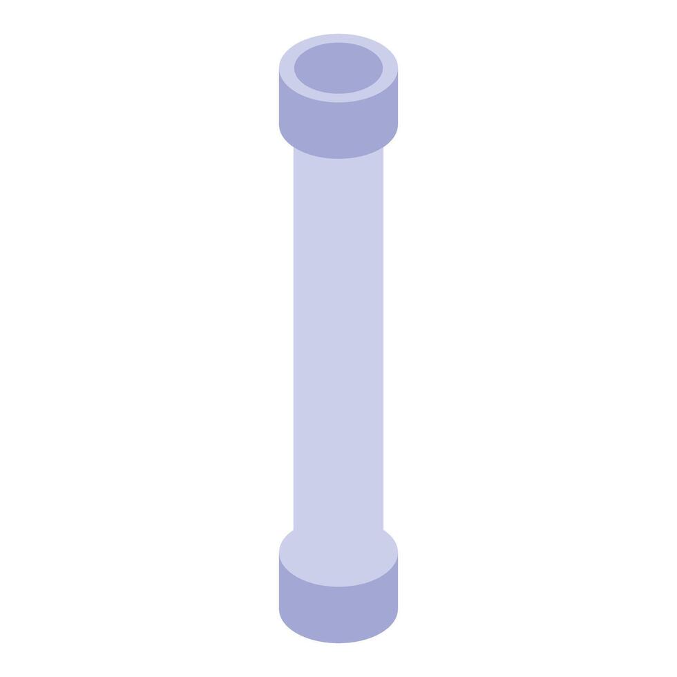 Long metal pipe is standing vertically in isometric view vector