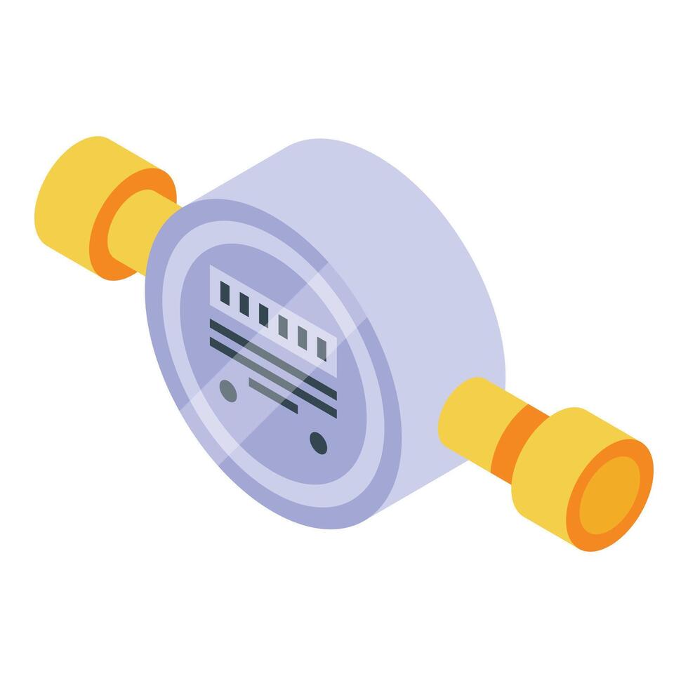 Water meter measuring water consumption in cubic meters for control and payment of utilities vector