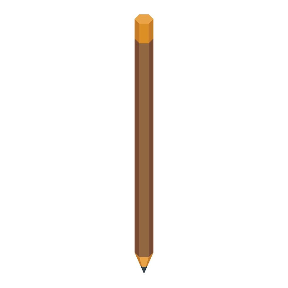 Classic brown pencil pointing down on white background vector