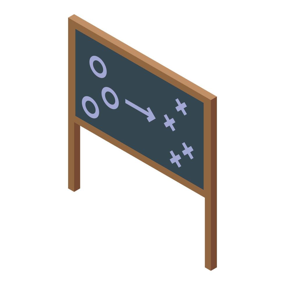 Football coach using a tactical board is explaining game strategy vector
