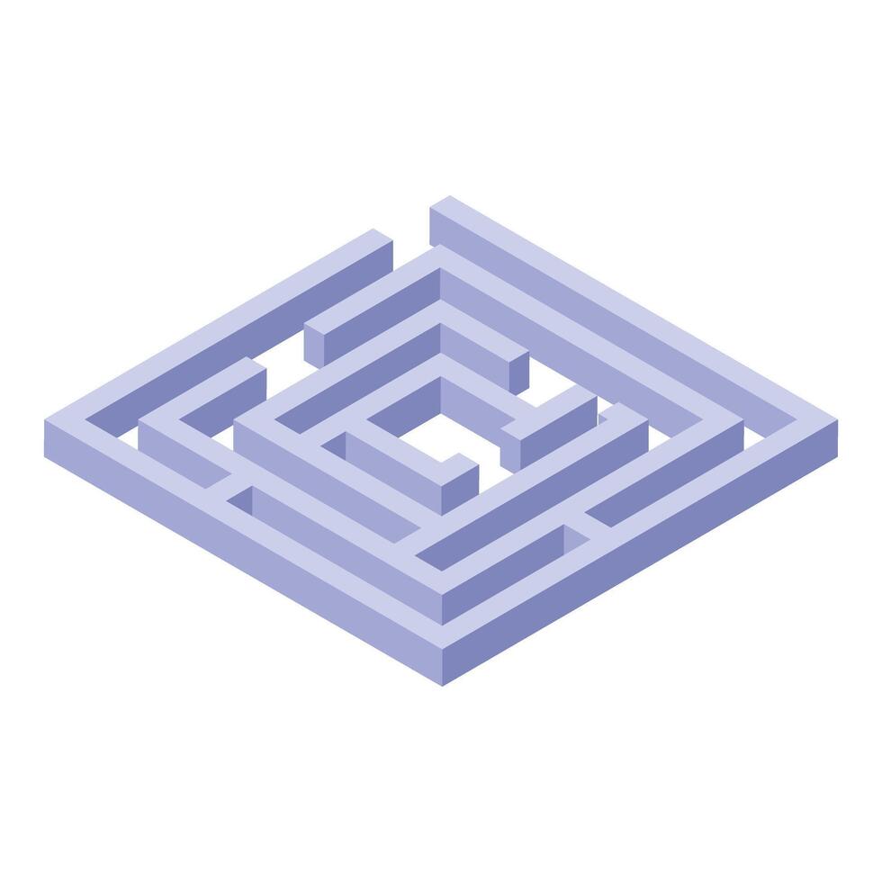 Complex three dimensional light blue labyrinth on a white background vector