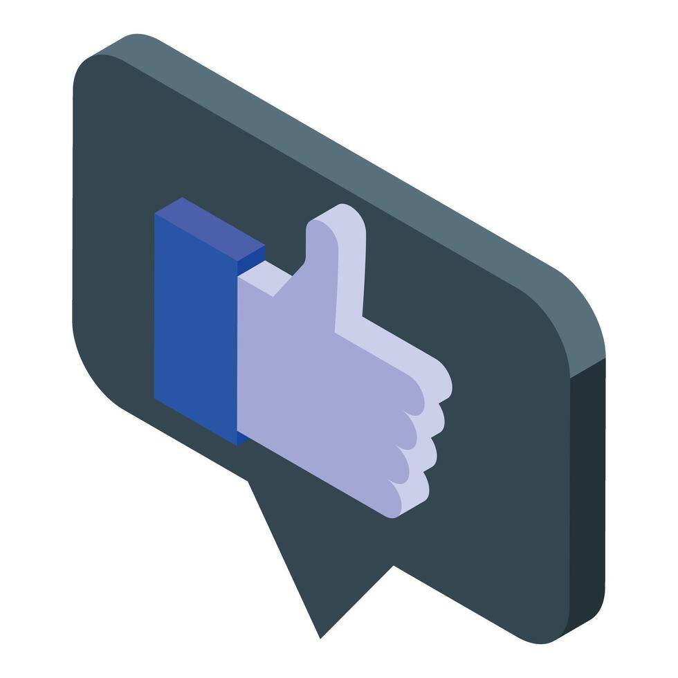 Isometric social media marketing like hand gesture icon vector