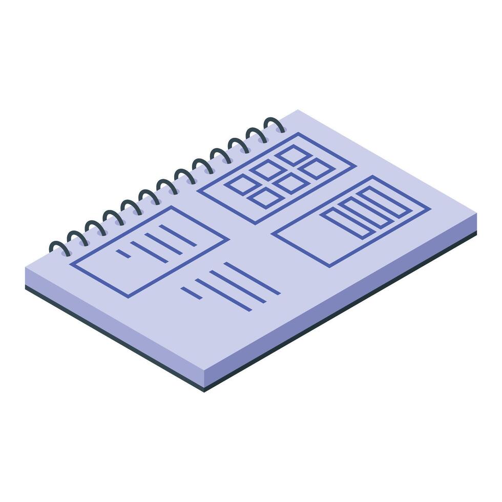 Web designer creating website interface layout on notebook vector