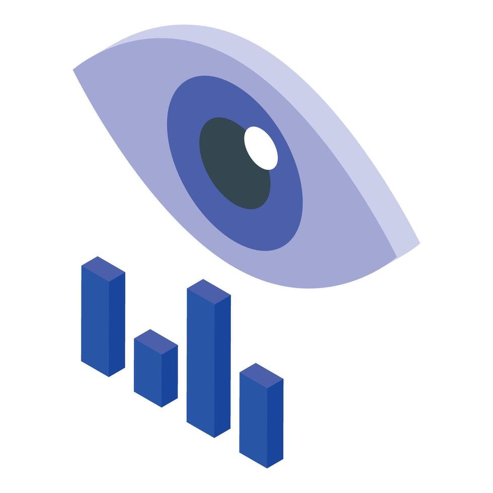 Eye analyzing data growth, business vision concept vector