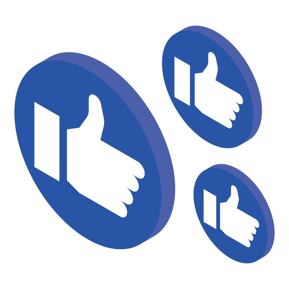 Thumbs up approving social media feedback buttons vector