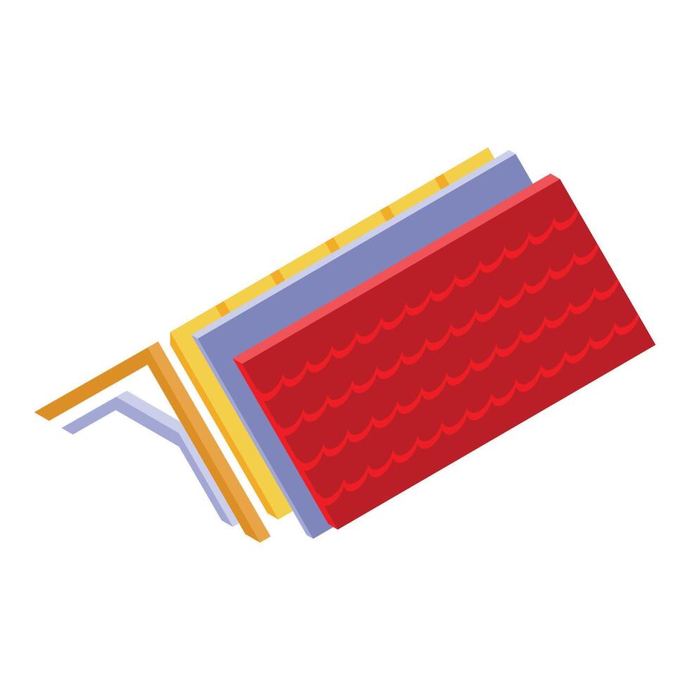 Roof layers showing construction material for home building vector
