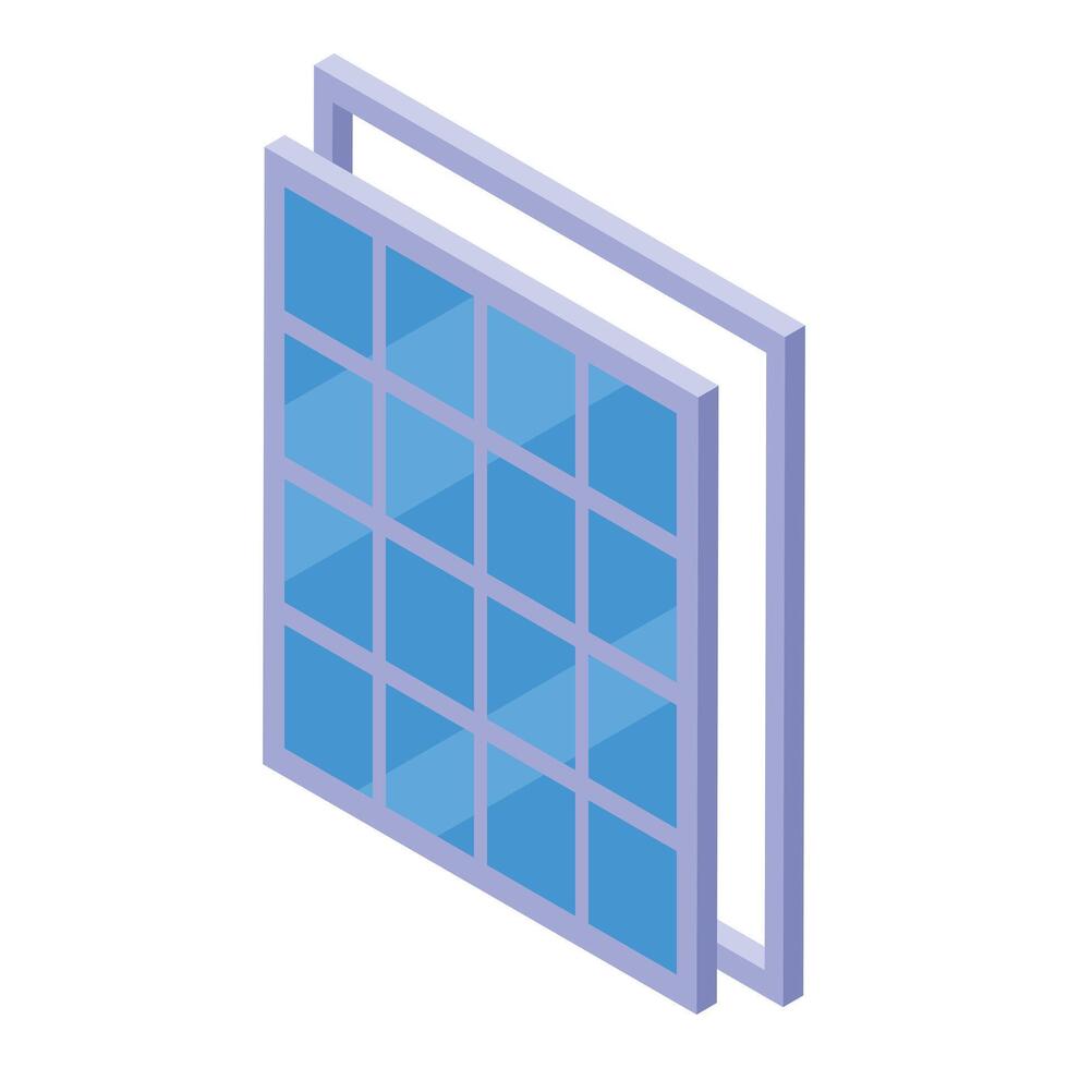 Solar panel generating clean and renewable energy isometric icon vector