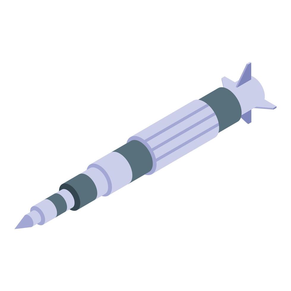 Intercontinental ballistic missile traveling through space vector