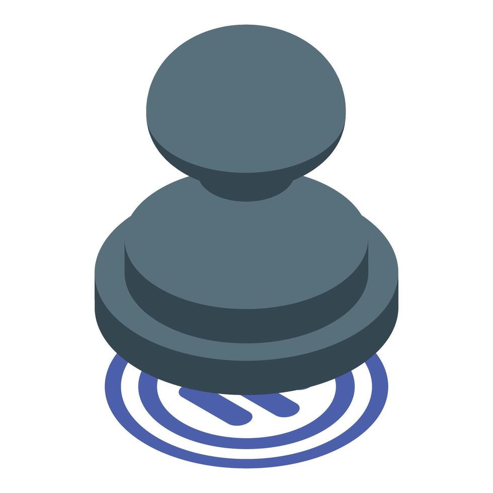 Notary public stamping document with pause symbol vector