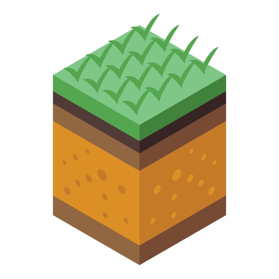 Green grass growing from ground layers cross section illustration vector