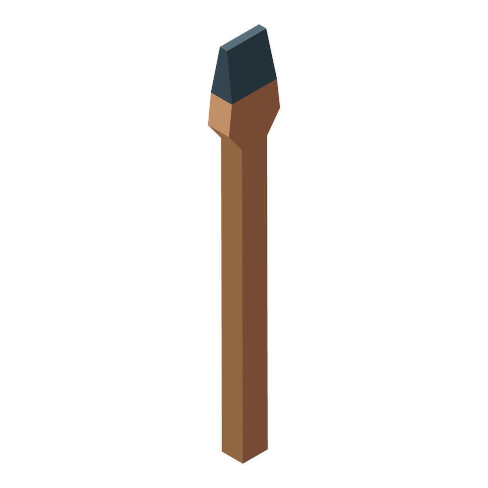 Chisel tool for carpentry isometric icon illustrating carving vector