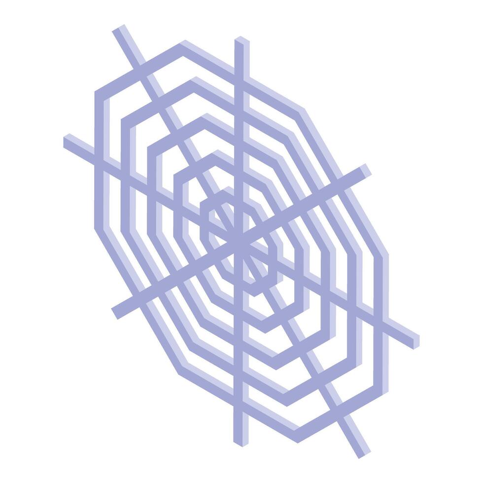 Complex geometric shape rotating in isometric view vector