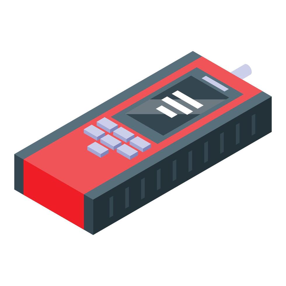 Electronic distance meter showing measurement result on display vector