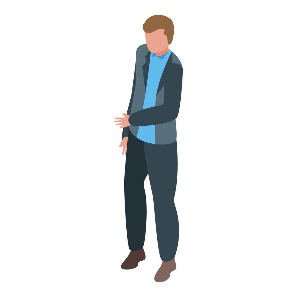 Confident businessman gesturing while explaining business strategy vector