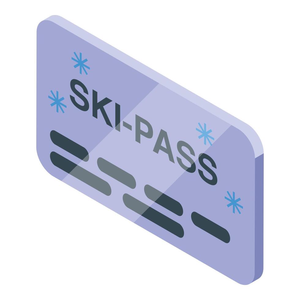 Ski pass allowing access to ski lifts during winter holidays vector