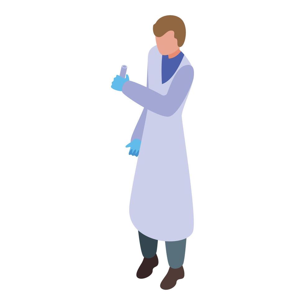 Scientist holding test tube making experiment illustration vector