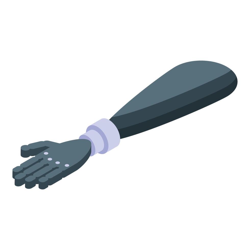 Modern bionic arm prosthesis giving open hand gesture vector