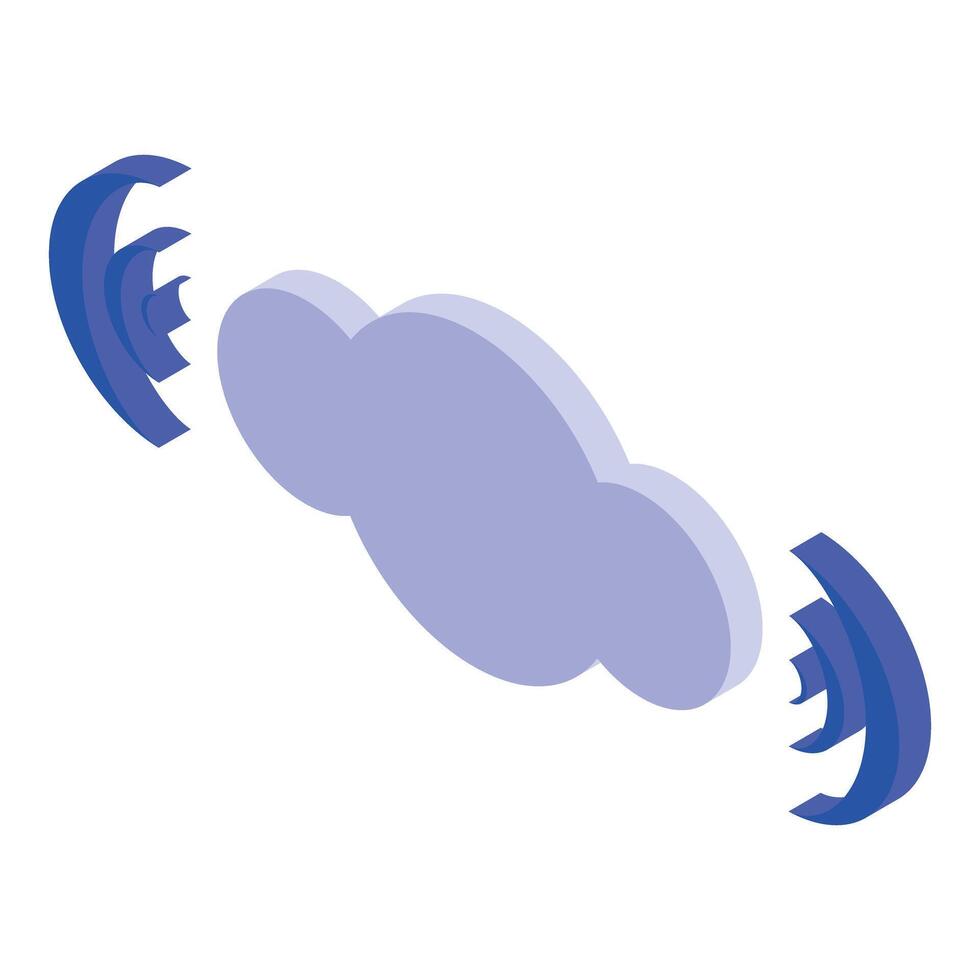 Cloud computing technology connecting with wifi signals illustration vector