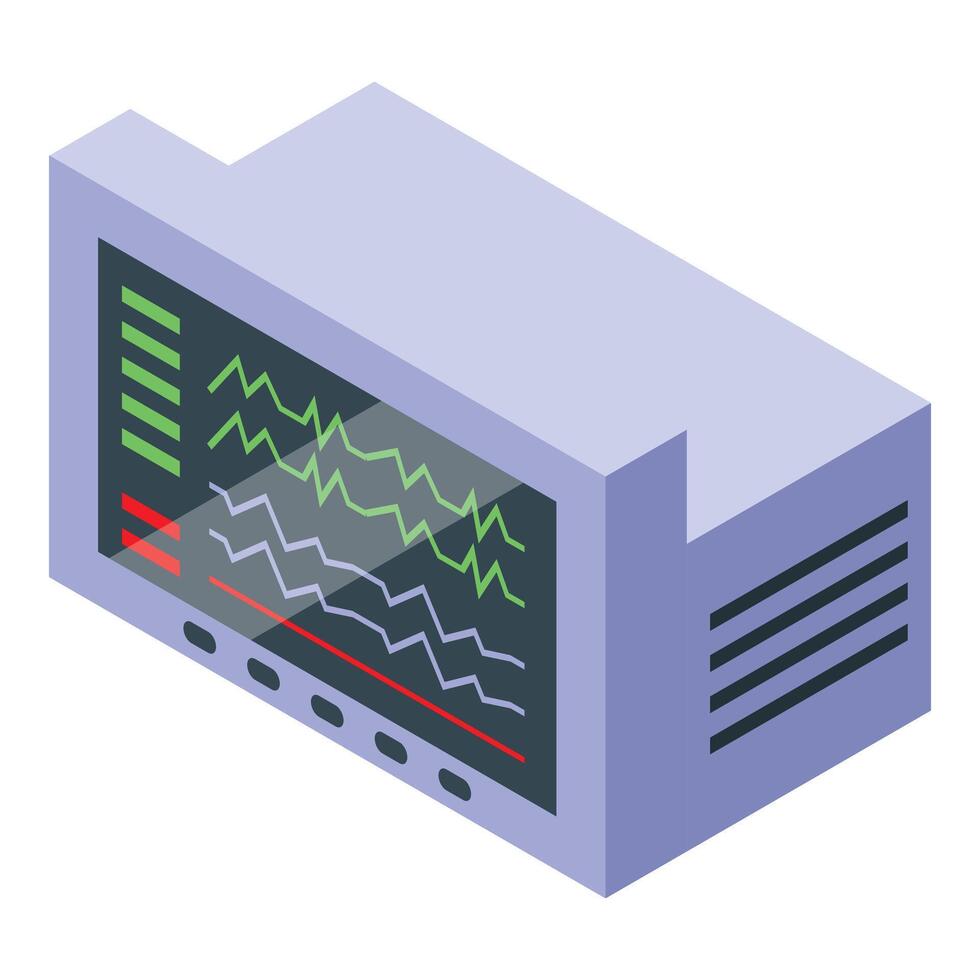 Medical monitor displaying patient heart rate showing vital signs vector