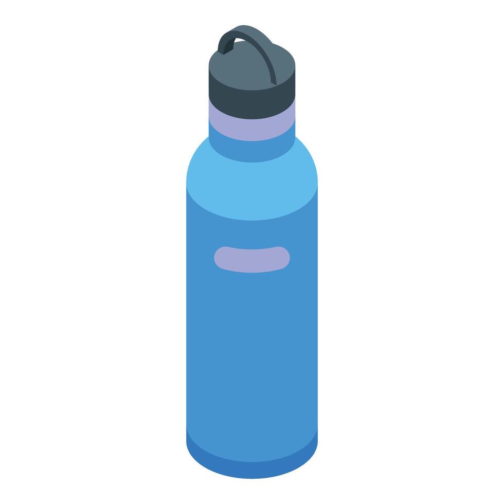 Blue reusable water bottle promoting sustainability and hydration vector