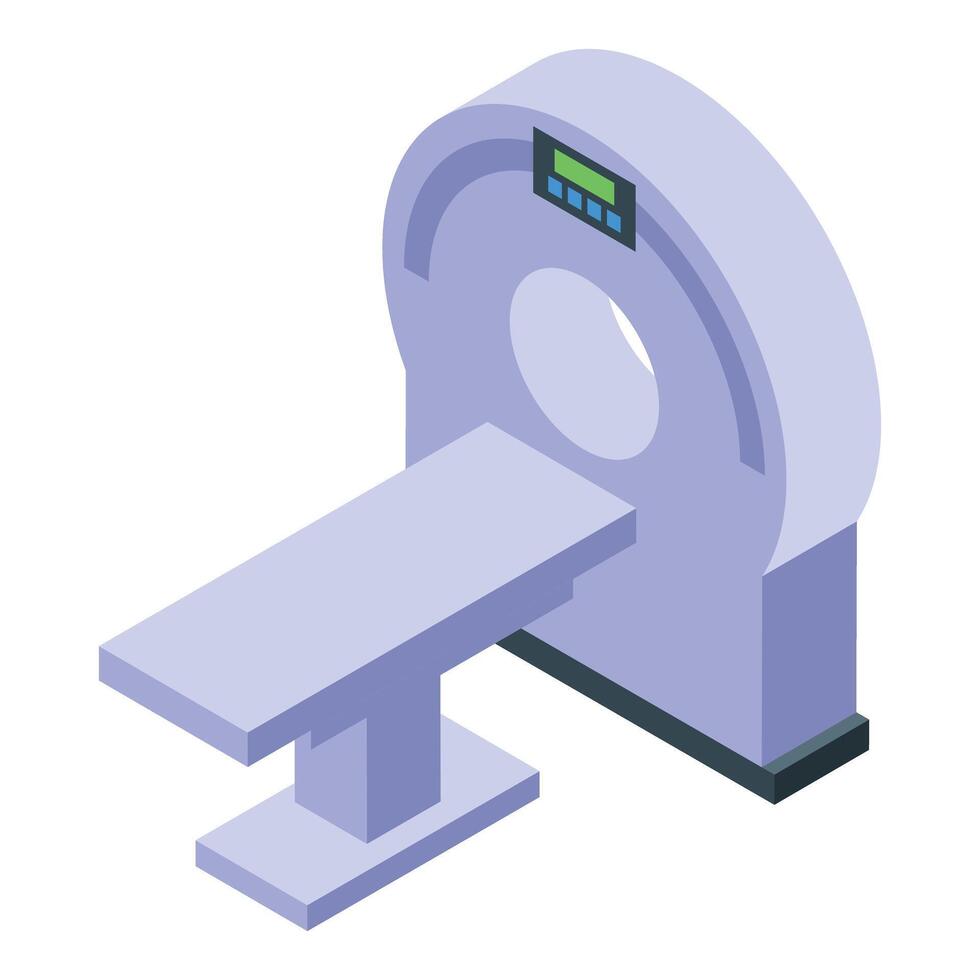 Modern medical equipment magnetic resonance imaging scanner machine using radio waves vector