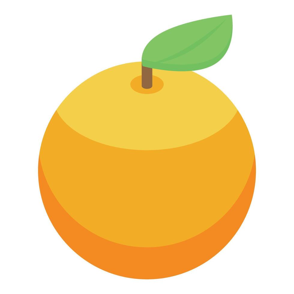 Ripe orange fruit with leaf showing concept of freshness vector