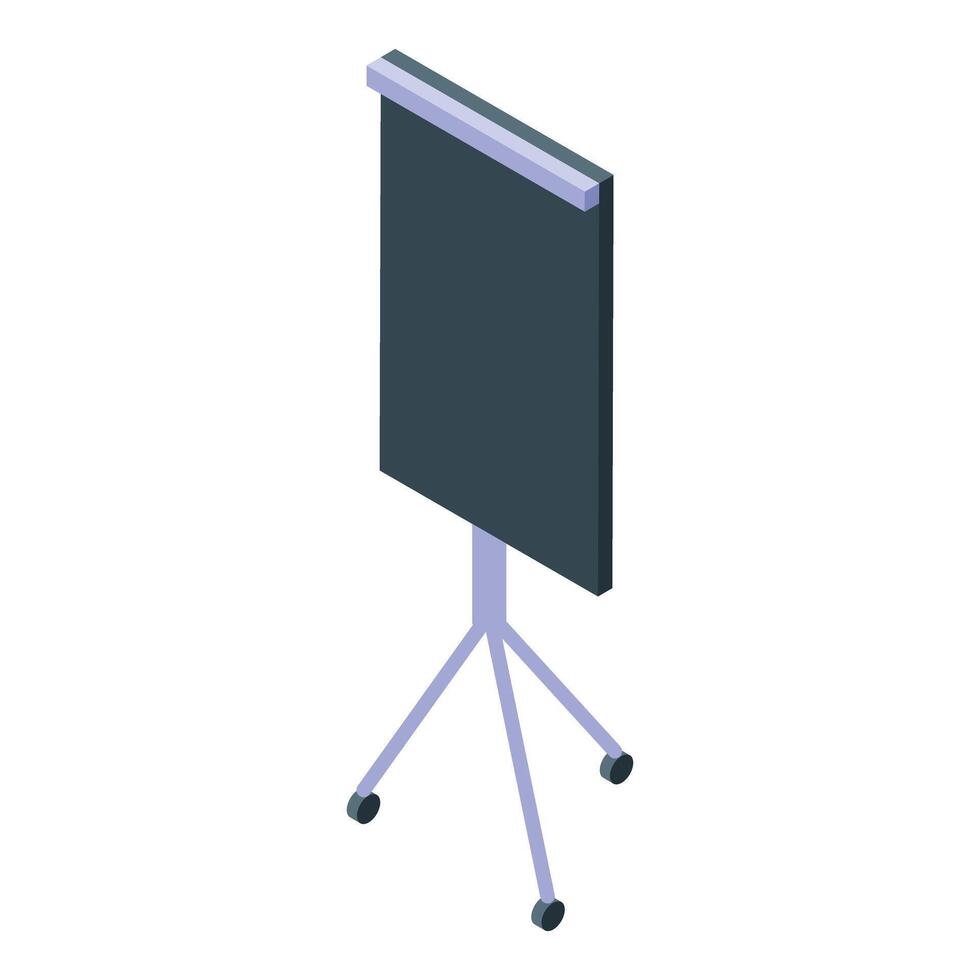 Blank office flipchart is standing on tripod with wheels vector