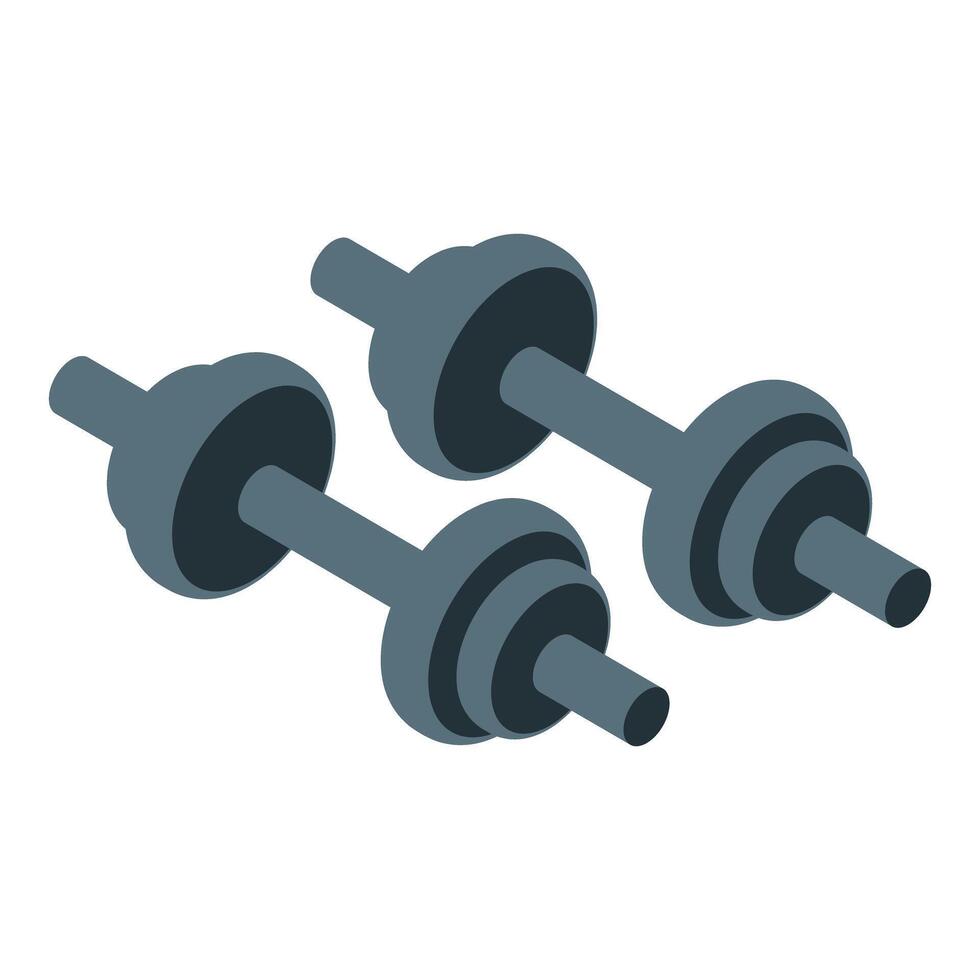 Two dumbbells lying on white background for weight training vector