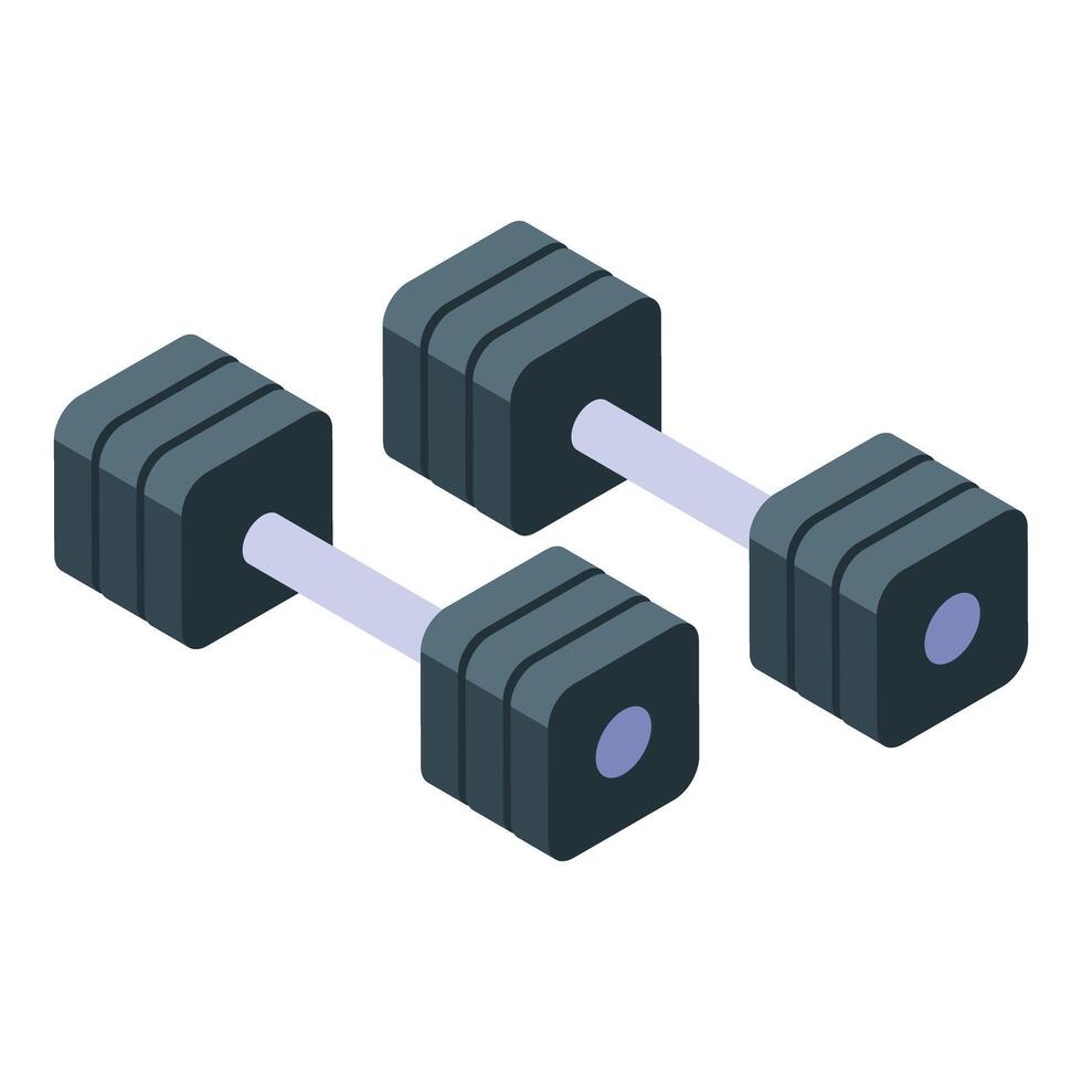 Two dumbbells for bodybuilding training isometric illustration vector