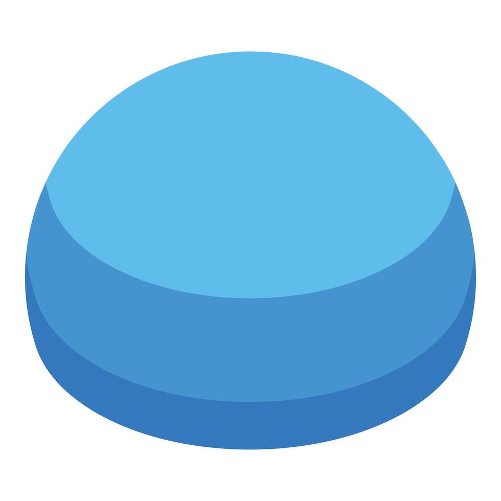 Blue hemisphere creating illusion of sphere shape vector