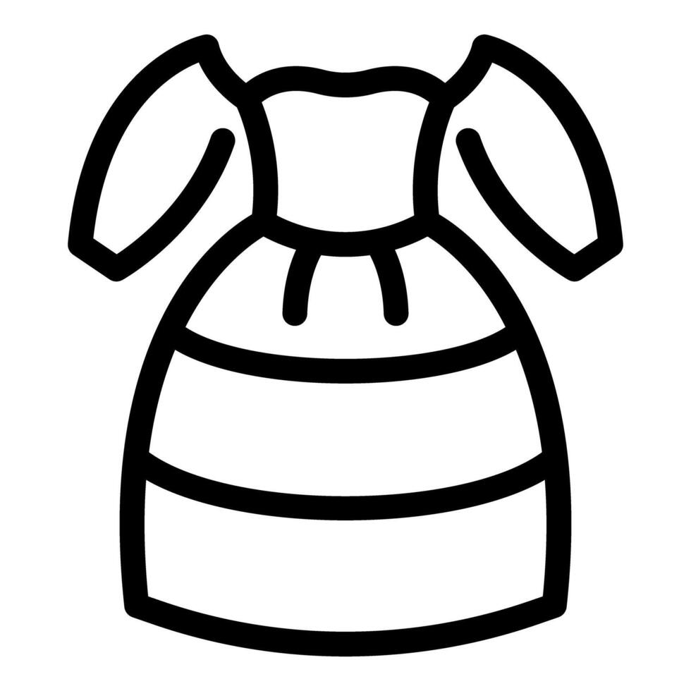 Line icon style drawing of a striped dress with puffy sleeves vector