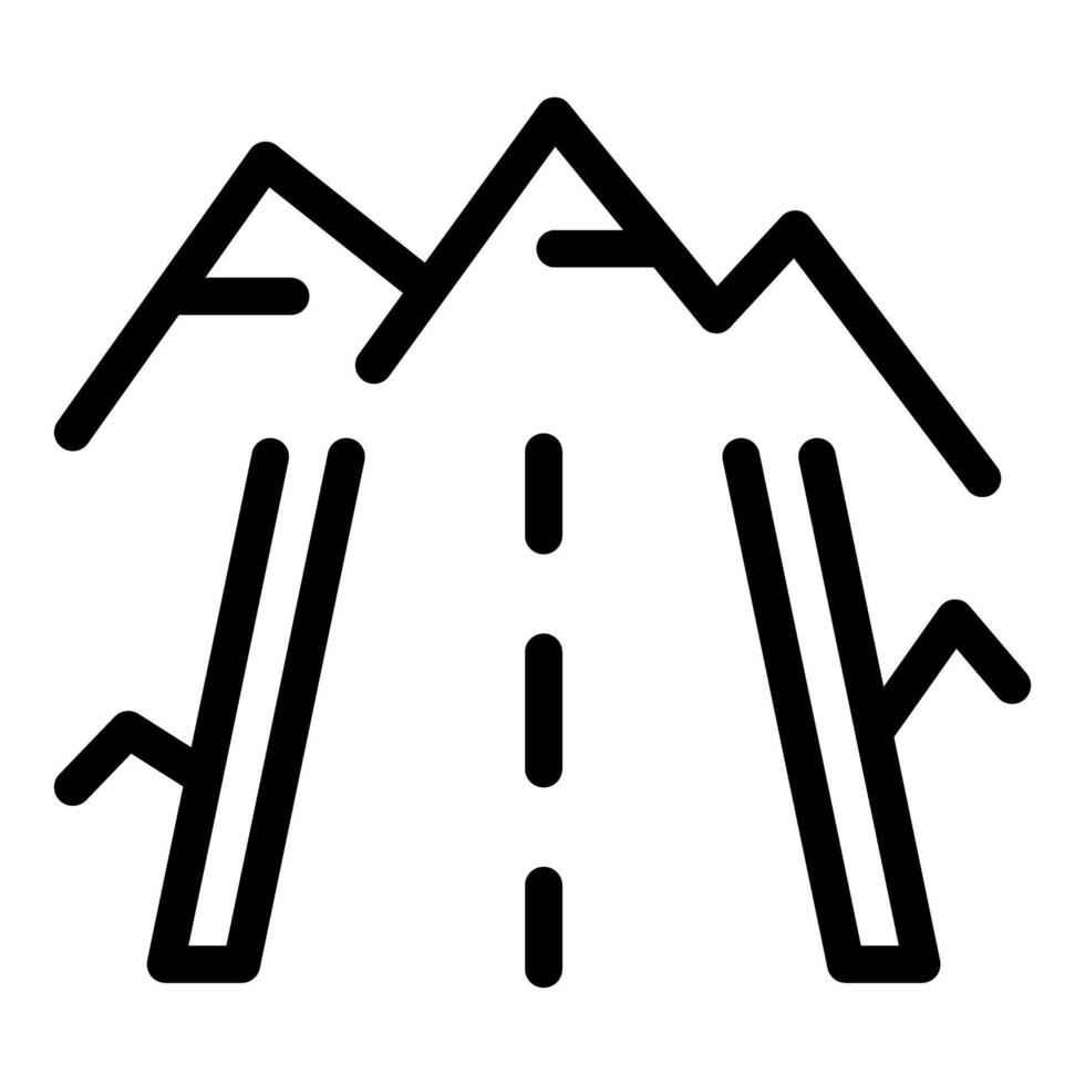 Road trip through mountain pass leading to adventure vector