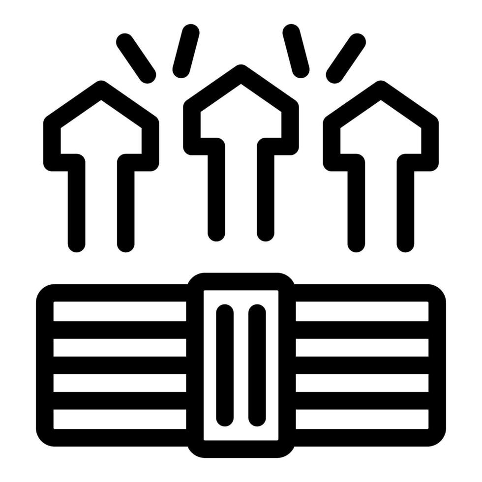 Line art icon of money increasing value over time vector