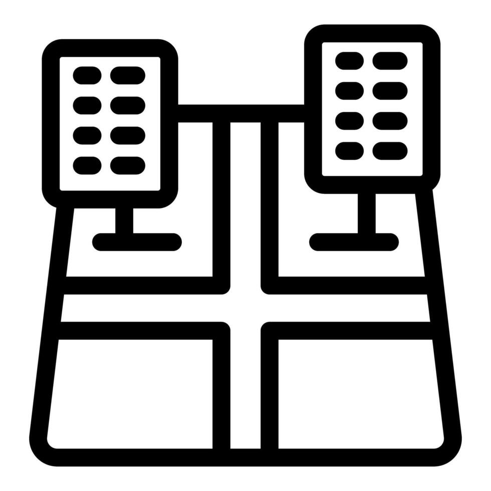 Racing pedals icon depicting speed and control in motorsport vector