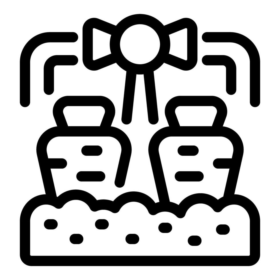 Line art icon of a japanese wedding sake sharing ritual vector