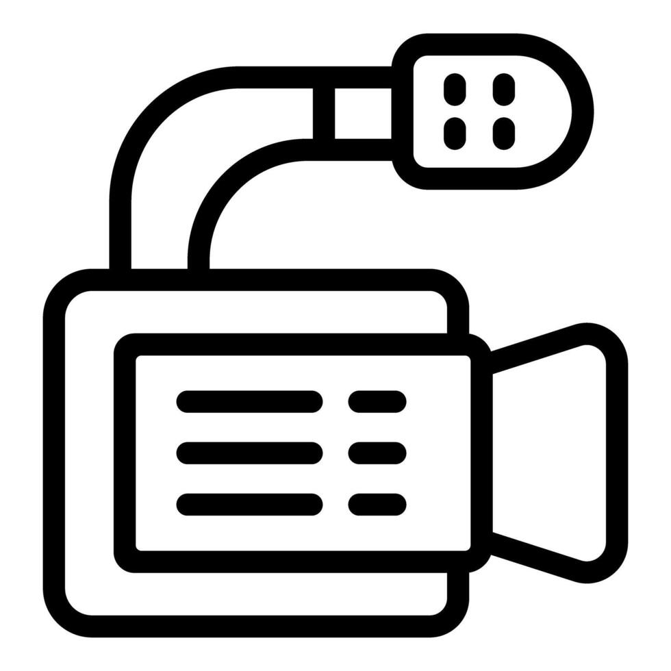 Professional digital camera recording with external microphone vector