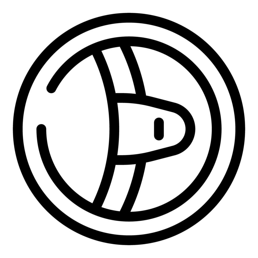 Steering wheel symbolising driving and transportation in bold line style vector