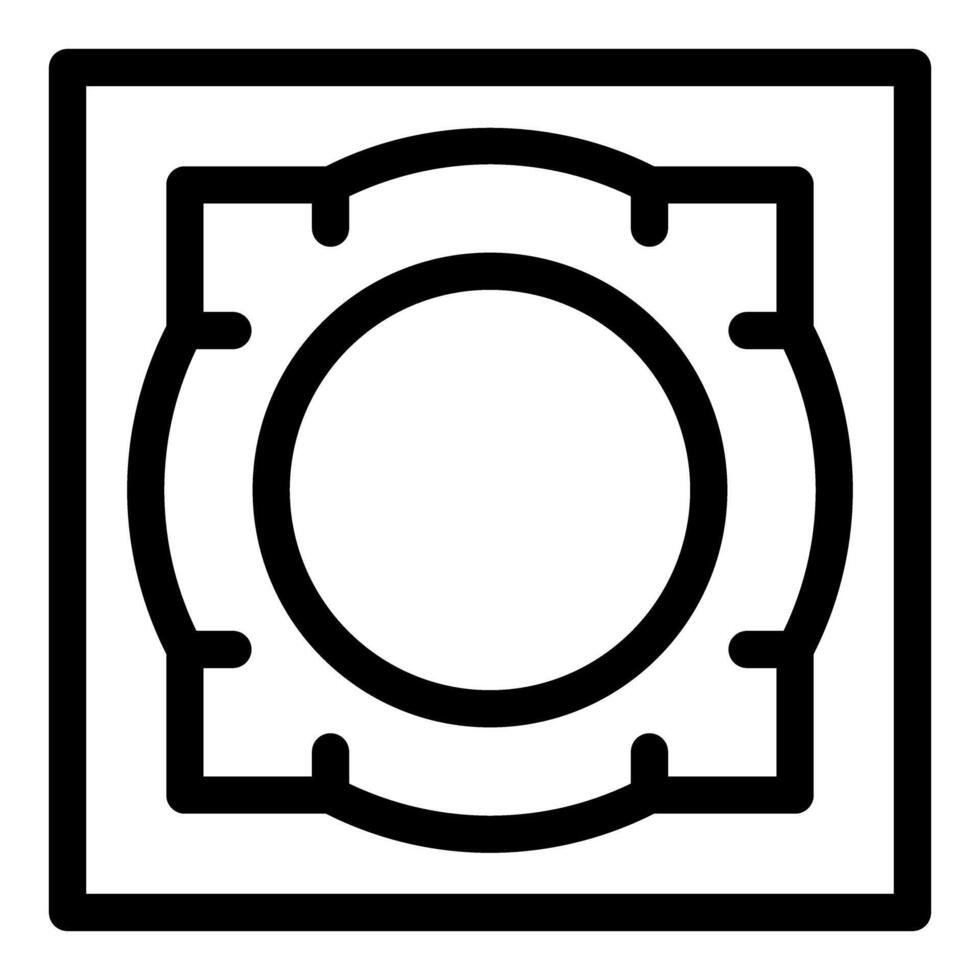 Simple gear wheel with cogs rotating inside square frame icon vector