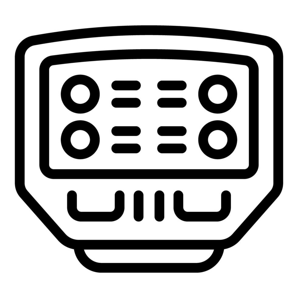 Electronic device interface showing buttons and indicators for user interaction vector