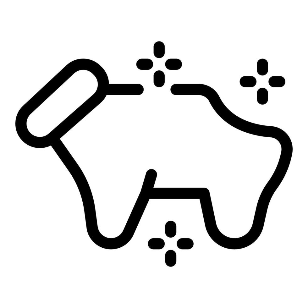 Line icon style representation of a cow giving milk vector