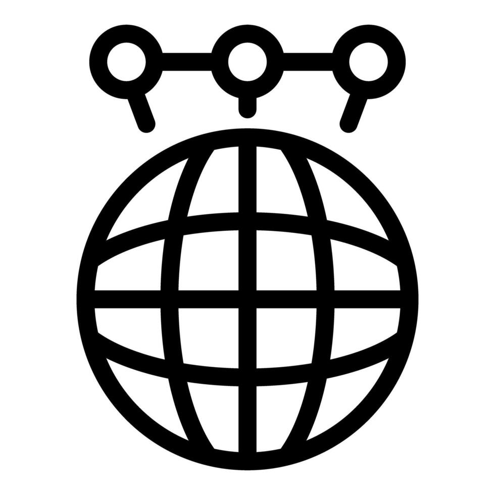 Global network icon showing worldwide connection and internet communication vector