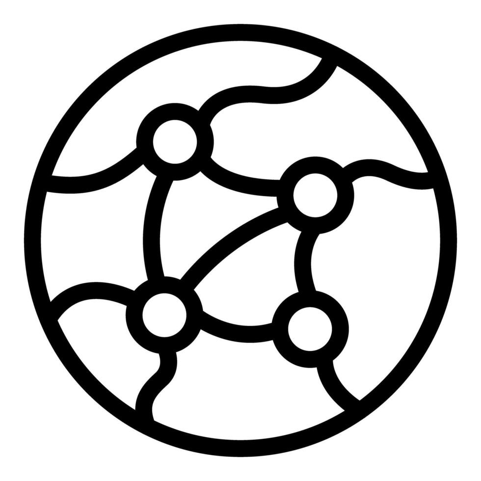 Global network connecting points on earth showing international communication vector