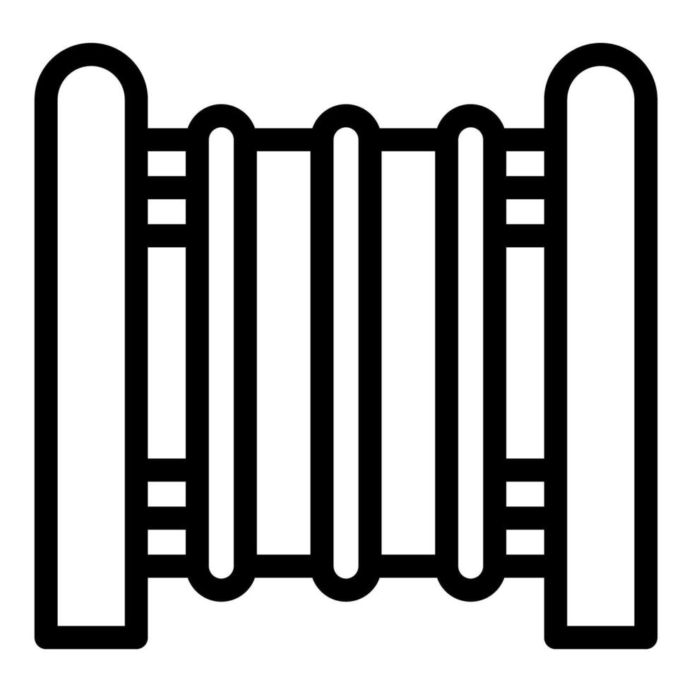 Radiator with vertical tubes and horizontal pipes providing warmth during winter season vector