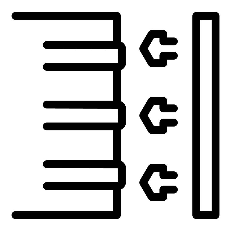 Server rack icon showing data transferring with arrows pointing to the right vector